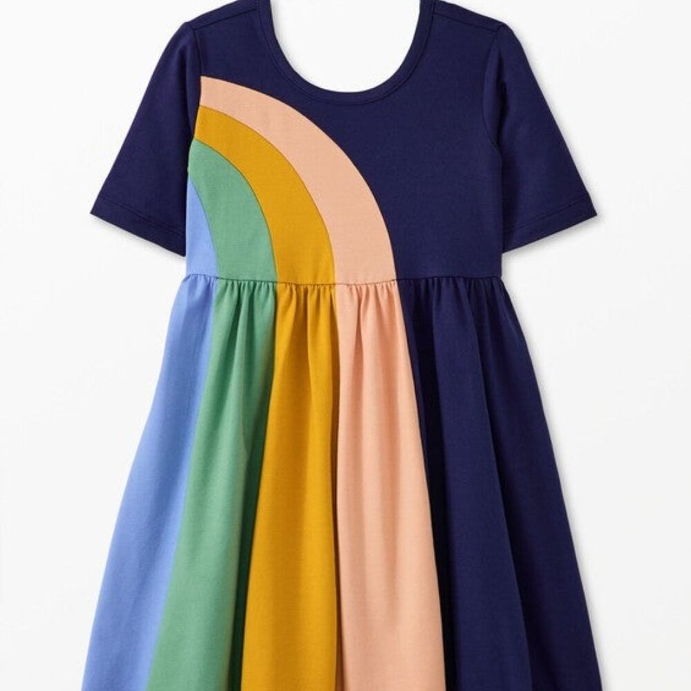 Size 6/7 120cm Hanna Andersson Navy Rainbow Dress